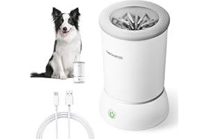 DOGNESS Limpiador Patas para Perro, Automático Limpiador con Silicona Suave, 2000mAh, Carga Rápida USB, Limpiador Patas de Mascotas Completo de 360°