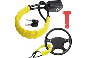 VTI ENGINEERING Antifurto Auto, Blocca Sterzo Automobile Camper Furgone Auto, Bloccasterzo Auto, Antifurto Macchina, Blocca Volante Auto, Dispositivi Antifurto e Bloccaggio Auto. Martello Sicurezza Incluso.