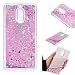 Produktbild Nokia 6 Hülle, Nokia 6 (5,5 Zoll) Glitzer Hülle, Nokia 6 (5,5 Zoll) Treibsand Hülle ,Carols3D Creative Spiegel Hülle Case Mode Bunten Transparente Kristallklaren Sparkly Silikon TPU Weich Back Handy Cover Schwimmenden Liquid Quicksand Bling Glitzer Fließen Flüssig Flüssigkeit Handyhülle Tasche Crystal Case Schutzhülle Etui Bumper für Nokia 6 (5,5 Zoll) - Pinker Treibsand