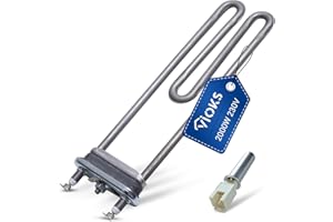 VIOKS SET Heizelement 230V 2000W Ersatz für Heizelement Bosch Siеmens 12004179 652573 170961 & NTC Temperatursensor Ersatz für Bosch Sensor 00175369 für iQ300 iQ500 VarioPerfect Waschmaschine