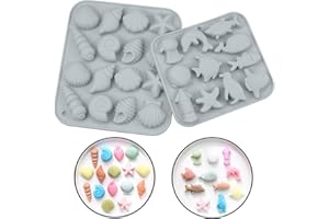 duisoad 2 Piezas Molde Bombones Silicona Pescado de Mar Moldes Bombones Silicona Animales Molde para Bombones de Silicon para Pasteles, Chocolate, Dulces, Galletas