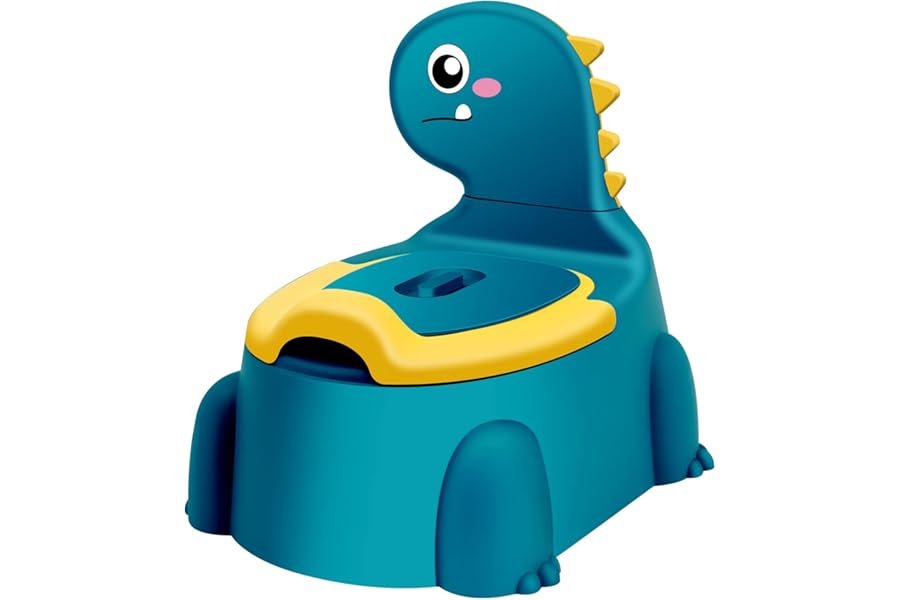 Potty Toilet Potties Training Chair Baby Kids Boys Girls Toddler Dinosaur Urinal Pot Comfortable Children 1-6 Year Old Childrens Infant Toilets Toddlers Animal Pottie with Lid Back Pottys Trainer Blue