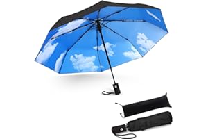 JIGUOOR Parapluies Pliants Femme,résistant au Vent Tempete Voyage Petit Parapluie Compact Automatique Anti-UV Umbrella Home Solide Pour Homme et Femme