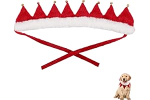 AMOSFUN Christmas Pet Collar Adjustable Dog Collars with Jingle Bell Christmas Costume Accessories for Small Dog Cat Puppy Kitten Size XL