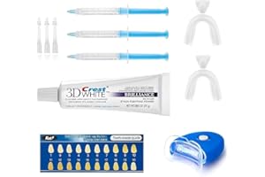 KAV PLUS Teeth Whitening Kit – 3 Whitening Gels, 5-LED Light, Trays & Toothpaste – Enamel-Safe Home Kit for Sensitive Teeth, Fast Stain Removal & Brighter Smile