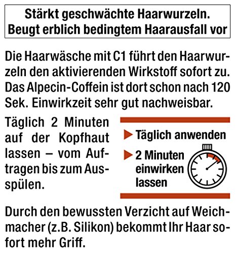XXL Alpecin Coffein-Shampoo C1, 2x375ml | Beugt erblich bedingtem Haarausfall vor | Für fühlbar mehr Haar - 3