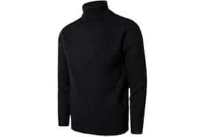 KINKOCCL Men's Cable Knit Roll Neck Jumper Casual Ribbed Slim Fit Knitted Jumper High Roll Neck Knitted Sweater Long Sleeve Pullover High Roll Neck Turtle Neck Tops