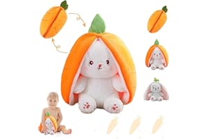 AOMANTIC SARL Coniglietto di Pasqua Peluche, Animale di peluche Coniglio Nascosto, Giocattolo Peluche Ripieno Coniglietto, Cuscino per di Carota Peluche, Carota Coniglio Peluche, per Ragazzi e Ragazze