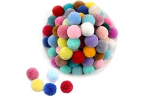 Aweisile Pompons 200 Stücke Mini Filz Pompons 2cm Bunt Pompons Dekorative Pompons Pom Poms Bälle Flauschigen Pompoms für DIY Material Kunsthandwerk Ohrringe, Kopfbedeckungen Dekorationen