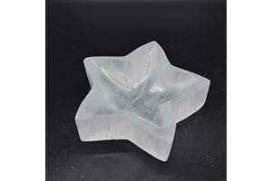 SERENITY GIFTS LTD Selenite Charging Star Bowl White Crystal 10cm Hand-Carved Bowl Selenite Crystals Holder for Charging Crystals and Tumble Stones Alter Spiritual Healing Meditation Home Décor Gift