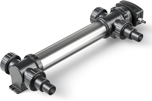 SunSun CUV-755 Stérilisateur Clarificateur bassins/étang - débit Max. 8000 l/h - avec Lampe Rayons UV-C 55 W + Boîtier INOX - pour Poissons et Plantes Aquatiques - Cours d’Eau en hélice