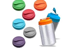 ZILZUFA 6 Pezzi Tappi per Lattine Bibite, Coperchi per Lattine Birra di Bevande Riutilizzabili, Coperchio Silicone Antipolvere, Coperchi per Bevande, Bibite Lattine Coperchio, per Bevande,Cola, Birra