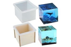 Tuxuzal Moule en Silicone Cube pour Résine Époxy, Bougie et Savon - Bricolage Artisanal