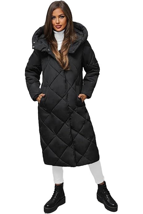Damen Winterparka Lang Mit Kapuze - Extra Warm Gefüttert Für Kalte Tage