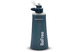 Katadyn BeFree AC 1,0L Azul Pizarra – Filtro de agua ultraligero para actividades al aire libre, camping y aventura, con filtro de carbón activado y Membrana EZ-Clean™ – agua potable limpia, siempre