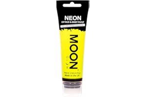 Moon Glow Supersize 75ml Neon UV Face & Body Paint - Intense Yellow - with sponge applicator