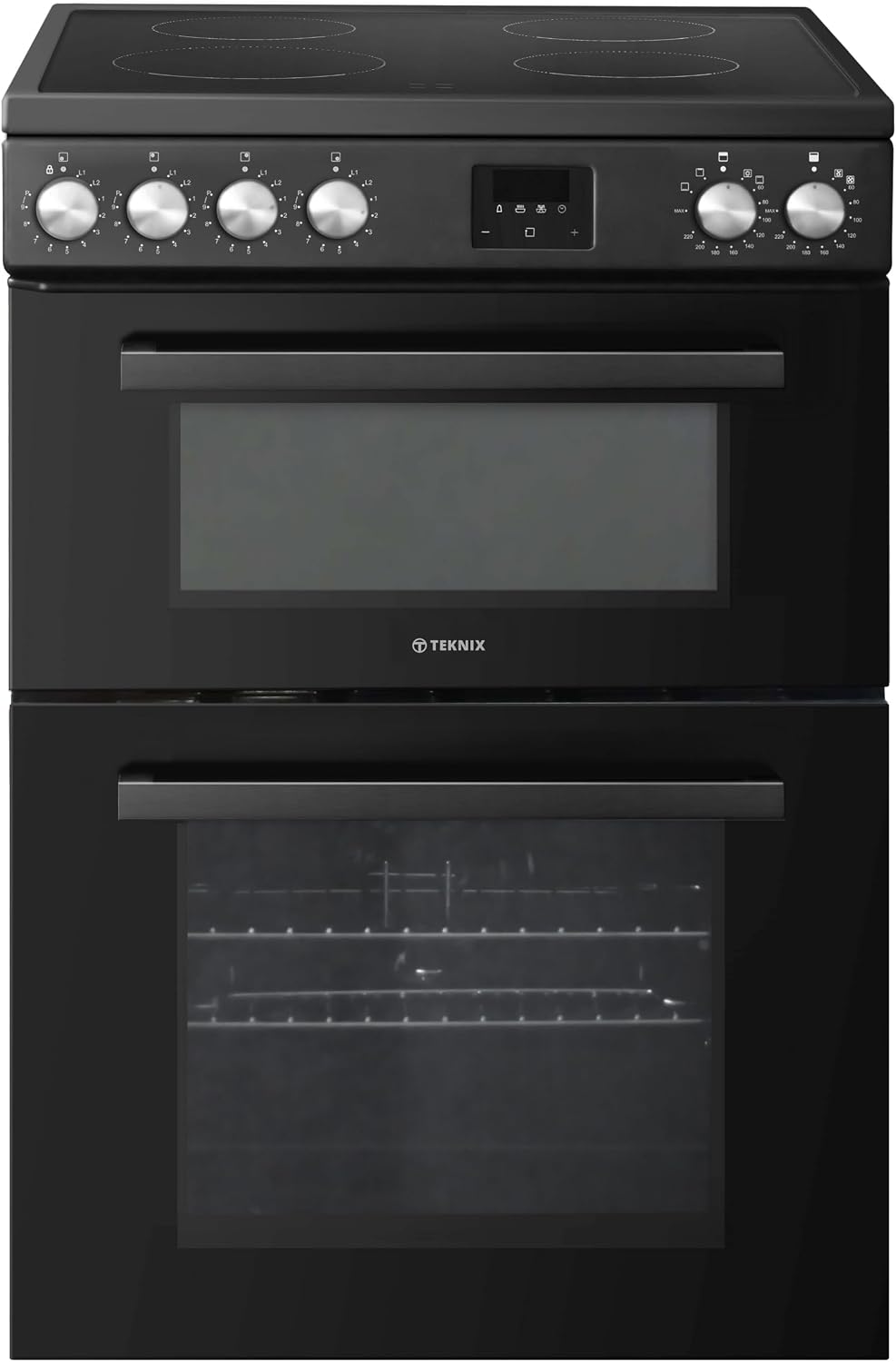 Teknix TKED64INDB 60cm Induction Double Oven Electric Cooker - Black