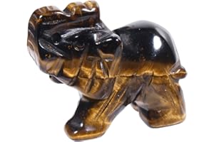 Lovionus89 40 mm ręcznie rzeźbione figurki słonia, torebka na szczęście, rzeźba domowa, tygrysie oko