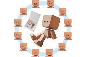 ‎AIDODIA AIDODIA Wackelnder Holzman- Holzfigur WackelfüßE, Holz Wackelfigur - Holzfigur Auto, WackelmäNnchen Holz Mit 12 Magnetischen GesichtsausdrüCken, Holzfigurs Beweglich -Wackel-Auto-Ornament (1 PCS)