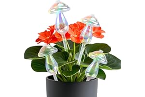 TMBMLPP Plant Watering Globes, 4 Pack Colorful Mushroom Self Watering Globes, Glass Watering Stake Watering Bulbs, Plant Water Feeder, Plant Self Watering Devices, for Indoor Outdoor Plants