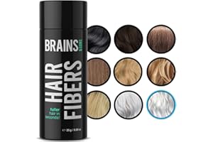 Brains & Son Hair Fiber - Premium Hair Thickener – Immediately Conceals Receding Hairlines, Hair Loss, Balding Areas and Thinning Hair – Undetectable Keratin Fibers - Hair Powder | 25g (WHITE)