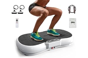 Dskeuzeew Vibration Plate Exercise Machine - Vibration Machine with Bluetooth Speakers, Rope Skipping 99 Levels Massage Vibration Fitness Trainer for Home Fitness & Weight Loss Women/Men