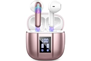 RENIMER Auriculares Inalambricos Bluetooth, Auriculares Bluetooth 5.3, 48H Estéreo HiFi Cascos Inalambricos Bluetooth con Reducción de Ruido, IP7 Impermeable Auriculares Carga Rápida USB-C, Comodidad Ligera