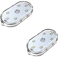 Automaze 2Pc Car Led Interior Lights, Portable Atmosphere Lighting Light, USB Rechargeable with 6 Bright LED Lamp Beads, Night Driving Touch Safety Lights (White)