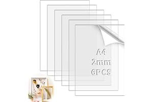 TXXATX 6 Stück Acrylglas Platte Transparent Plexiglasscheibe A4 Plexiglas 2mm Acryl Platte für Fotorahmen Malerei Projektausstellung DIY-Projekte Fahrpläne Tischschilder (29.7x21 cm)