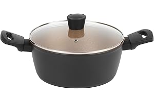 Russell Hobbs RH01670BEU RH01670BEU7 Opulence Collection Non-Stick 24 cm Stockpot, Induction and Dishwasher Safe, Black and Gold