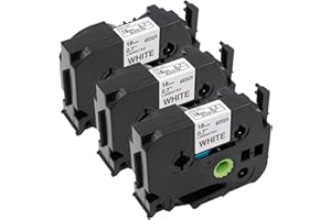 Oozmas Compatible 18mm Label Tape Replacement for Brother P-Touch TZe-241 18mm Black on White Tape, Compatible with Brother Label Maker 1830 D400 D450 D600 2430, 3-Pack