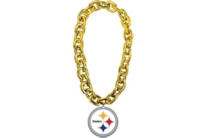 Aminco NFL Pittsburgh Steelers Printed Round Logo Fan Chain, Gold