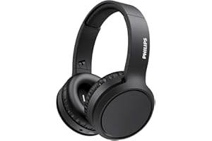 Philips Audio H5205BK/00 Casque Bluetooth sans Fil Supra-Aural avec Microphone et Bouton D'amplification des Basses (29 Heures D'autonomie, Charge Rapide) Circum aural