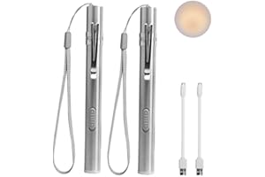 LEAGY Torce a penna per infermieri,Torcia ricaricabile riutilizzabile,2Pack LED luci penna luce