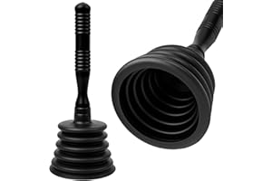 ECONUK Desatascador Tuberías y Destapador Cañerías – Succión Potente – Elimina Atascos en Ducha, Lavabo, Bañera y Cocina – Desatascador Fregadero Multiusos Duradero (Negro)