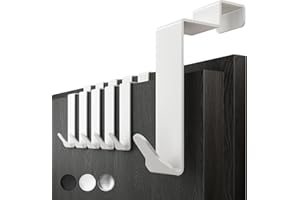Menz Lot de 4 crochets de porte de qualité supérieure à suspendre à l'intérieur - Fabriqué en Allemagne - Avec coussinets antidérapants et feutre - Porte-manteau blanc pour l’arrière d’une porte