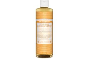 ‎DR. BRONNER’S Dr. Bronners 18-IN-1 Naturseife | Zitrus Orange | Organic Flüssigseife | Vegan | Bio | Duschgel, Handseife, Shampoo und vieles mehr | Mit Bio Kokos-, Oliven- und Jojobaöl | 475 ml