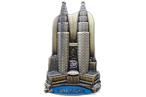 MUYU MAGNET Calamita da frigorifero in metallo 3D Petronas Twin Towers Kuala Lumpur Malesia per frigorifero e cucina, decorazione per casa e cucina, regalo regalo