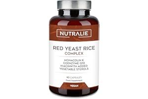 RED Yeast Rice Complex 2,9mg Monacolin K + Q10 + VIT C E - Red Yeast Extract - 90 Vegan Capsules Nutralie