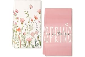 YUNHENTONG Trapos Cocina Primavera, 2 Piezas Paños de Cocina Flor Kitchen Towels Microfibra Primaveral Toallas de Cocina Flor para Utensilios de Cocina de Primavera, 40 x 60 cm