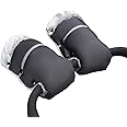 AUPOWER Handmuffs, Stroller Pram Hand Muff Waterproof and Windproof Anti-Freeze Fleece Lined Gloves Universal Hand Warmer for Buggy Pushchair Trailer Bicycle. Black