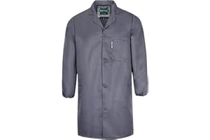 Yukirtiq Herren Arbeitsjacke Arbeitskittel Mechanisch Arbeitskleidung Warenhaus Berufsmantel Werkstatt Mantel Arbeitsmantel Lange Jacke