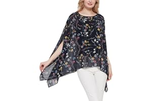 CuteSwan Womens Lagenlook Kaftan Batwing Sleeve Chiffon Blouse Bohemia Loose Floral Blouses Tunic