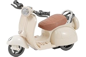 CMANLNYK Mini Scooter Toy for Doll - Cute Small Dolls Creative Accessories, Fun Interactive 360 Degree Rotating Motorcycle Toy with Lights and Music White