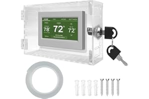 HAIJED Thermostat Box with 2 Keys, Thermostat Protective Cover, Acrylic Thermostat Guard Box, Wall Mounted Thermostat Cover Box for Restaurants, Wall Ac Panel, School