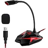 EIVOTOR USB Desktop Mikrofon PC Gaming Computer Microphone Plug & Play Aufnahme Mikrofon mit Mute-Taste Kondensatormikrofon K