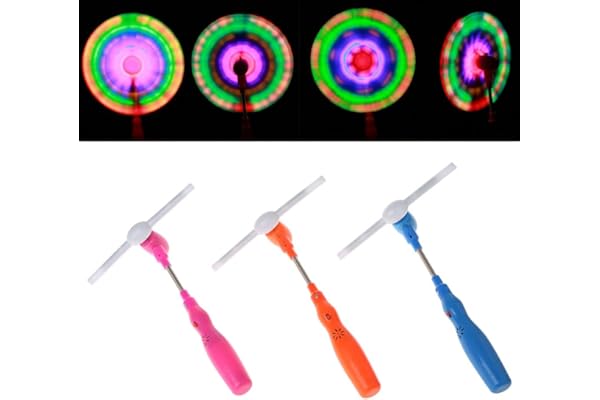 HLLR Moulins à vent LED Clignotants Avec Musique Colorée - Jouet qui tourne et brille dans le noir