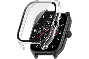 KINKUUN Tempered Glass Protective Case kompatybilne z Amazfit GTS 4, etui ze szklaną ochroną wyświetlacza, etui ochronne (przezroczyste)