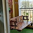 Royal Ambience Reversible Wooden Swing (Jhula) Onjle, Wooden Jhula for Living Room Without Cushion - EVA (52 Inch)