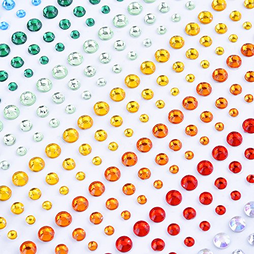 eBoot Acryl Schmucksteine, Strasssteine 900 Stück 3mm 4mm 5mm Bunten Strass Aufkleber Blatt - 2